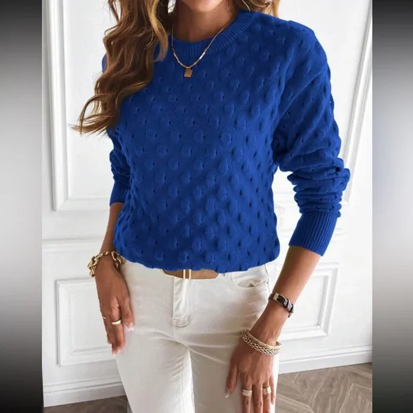 Luxe popcorn knit sweater top - Picture 14 of 16